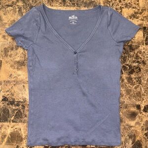 Hollister Blue Fitted Short Sleeve T-Shirt